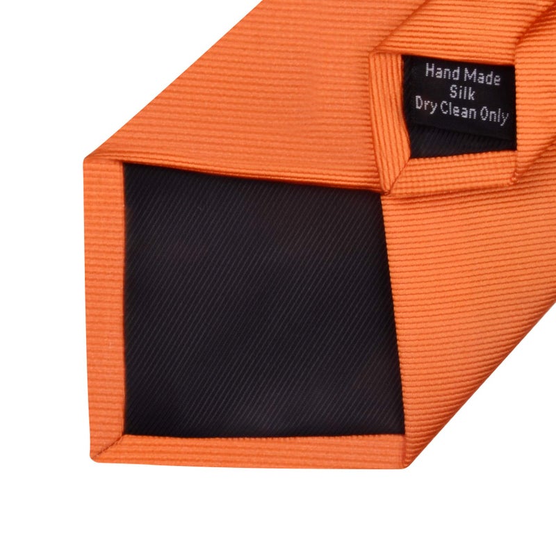 GUSLESON Brand Mens Pumpkin Orange Tie Wedding Solid Ties for Men Fashion Necktie (0791-13) - Image 5
